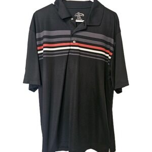 Champions‎ Tour Black Mens XL Striped Polo Shirt EUC